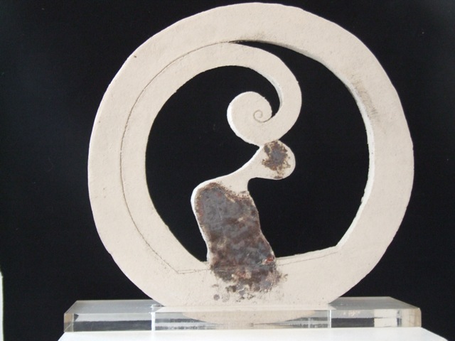 Autant En Emporte Le Temps (Grès + poudre de bronze cuisson four à gaz 1200 c° en réduction 30 cm - 2009)